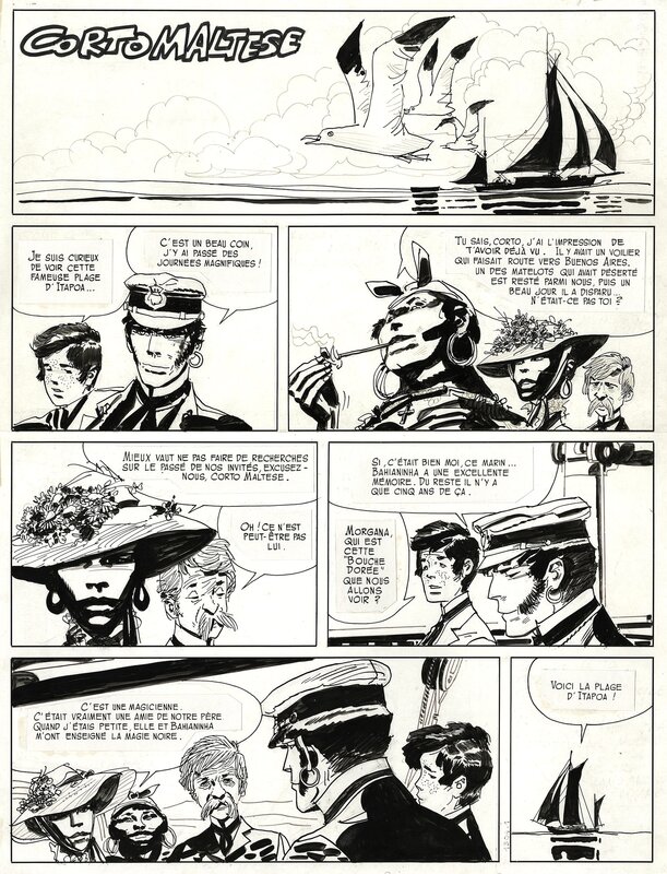 Hugo Pratt, Corto Maltese: Samba avec Tir Fixe planche 1. - Planche originale