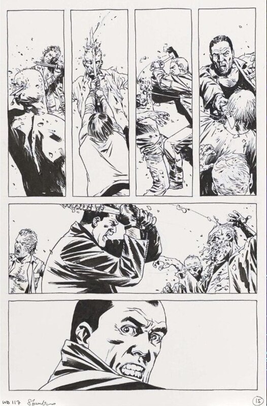 Walking dead par Charlie Adlard - Planche originale