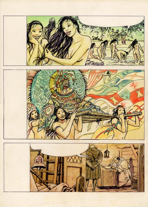 Christophe Colomb par Milo Manara - Planche originale