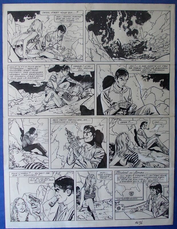 Arthur Piroton, Jess Long n° 7, « La Mort jaune », planche 28, 1980. - Planche originale