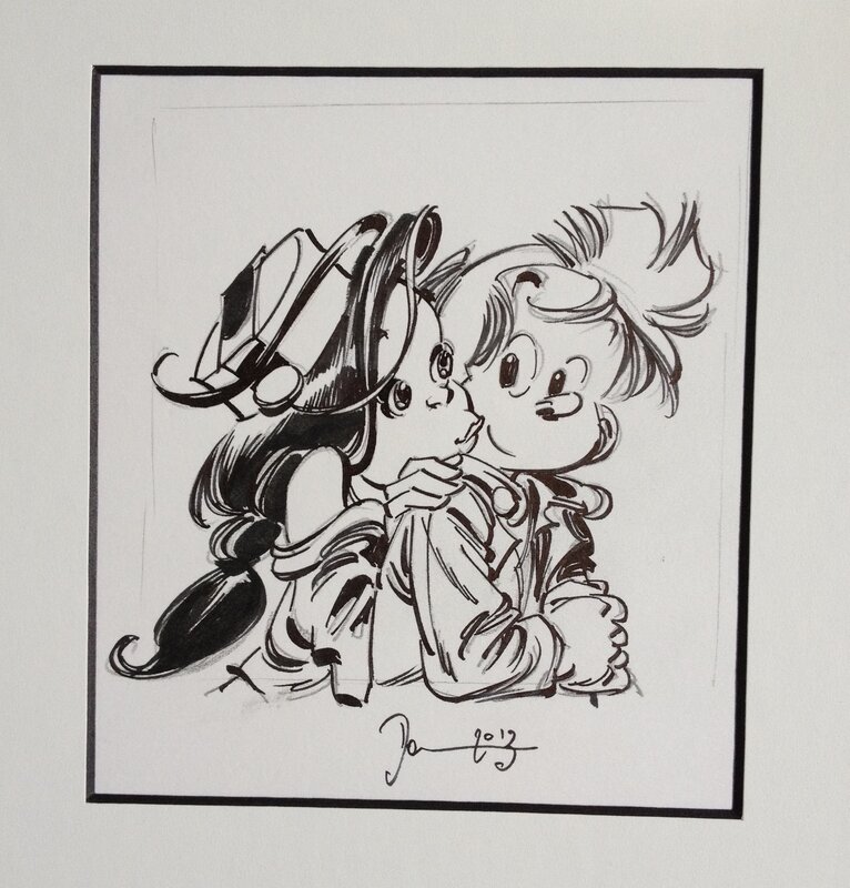 Dan Verlinden, 2013 - Spirou - Luna Fatale (reprise case 5 page 9, et couverture magazine n - Œuvre originale