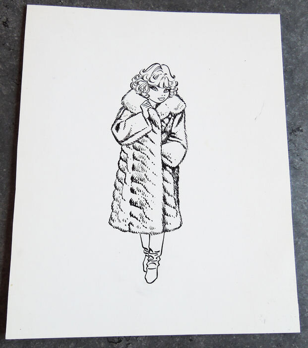 Femme au manteau par Dany - Illustration originale