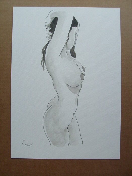 Femme nue by Kevin way - Original Illustration