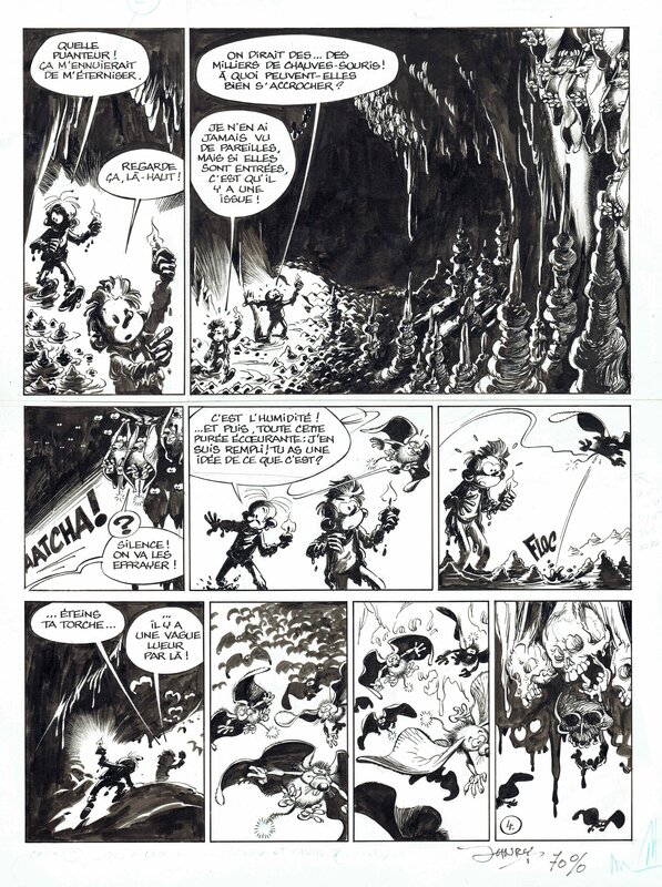 Janry, Tome, 1989 - Spirou : La vallée des Bannis - Planche originale