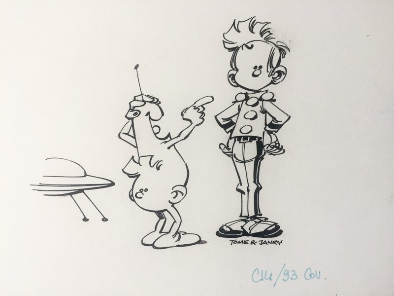 Cul de lampe Spirou by Janry, Tome - Original Illustration