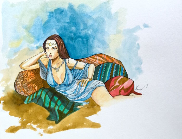 Croisade - Elenore by Philippe Xavier - Original Illustration