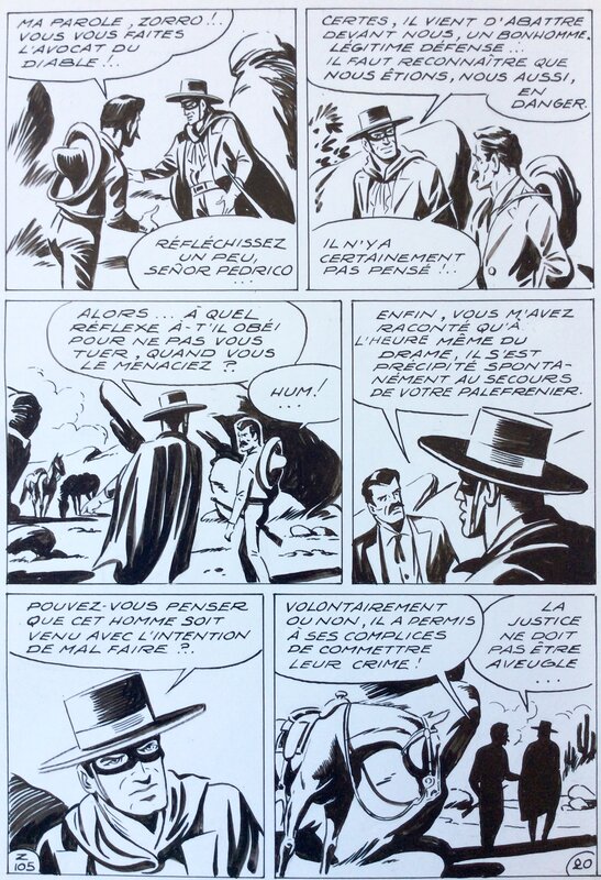 André Oulié, Les aventures de Zorro - Au bord de l'abîme - Planche originale