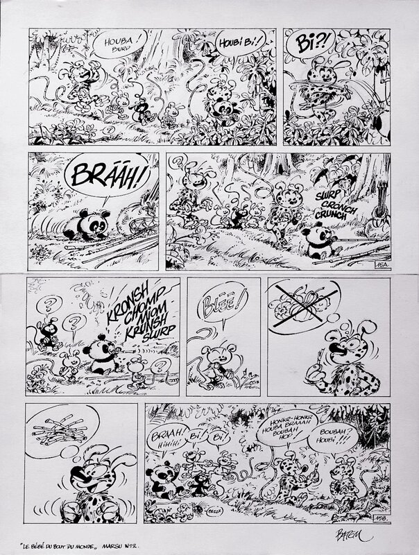 Batem, Greg, André Franquin, Marsupilami - <br>Le Bébé du Bout du Monde <br>(Tome 2) - Planche originale