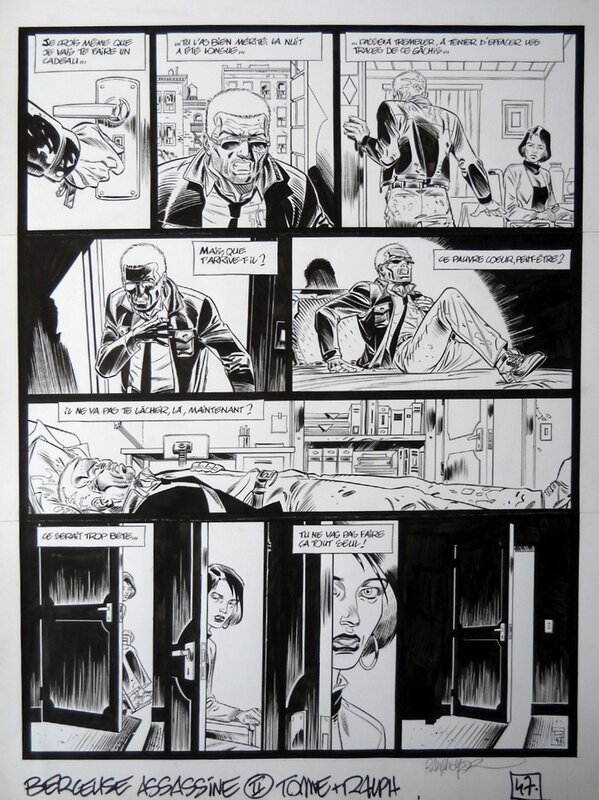 Ralph Meyer, Tome, Berceuse Assassine #2 pg 47 : Les jambes de Martha - Planche originale