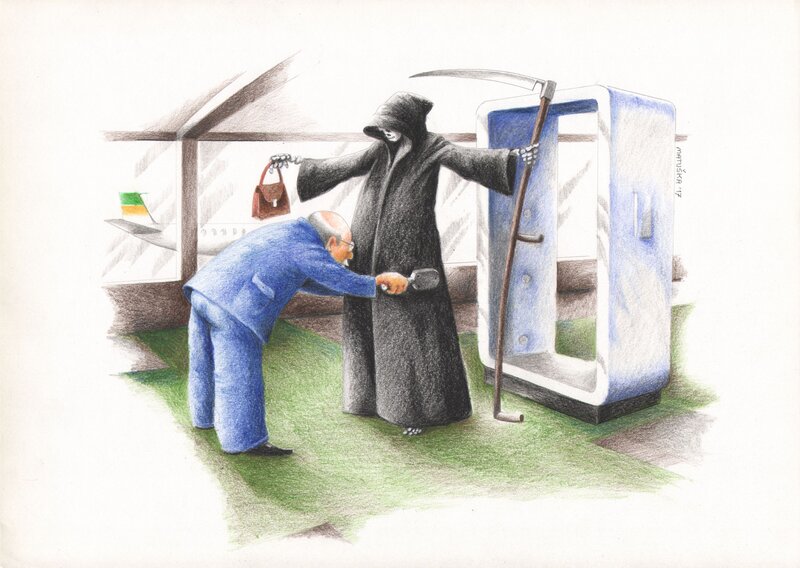 Excuse me, Madam by Pavel Matuska - Original Illustration