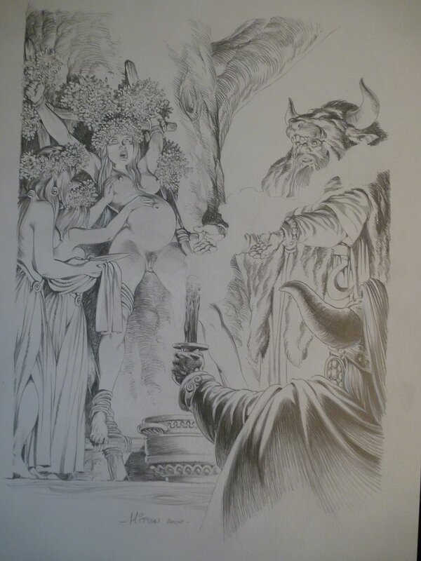 Jean-Yves Mitton, Vae Victis original dessin Cineflash ex-libris - Planche originale