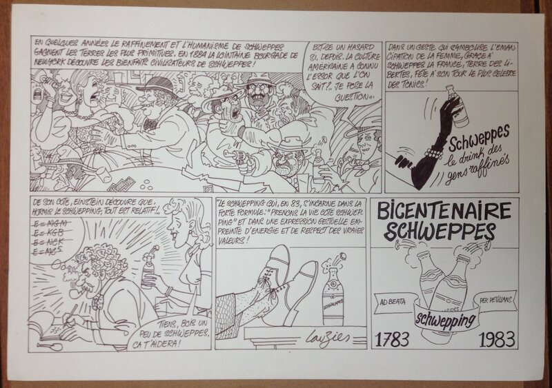 Gérard Lauzier, BICENTENAIRE SCHWEPPES - Planche publicitaire - Original art