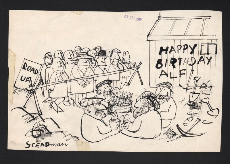 Happy Birthday Alf by Ralph Steadman - Original Illustration