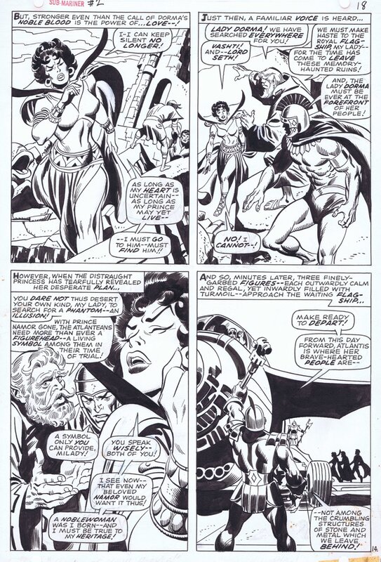 John Buscema, Frank Giacoia, 1968-07 Buscema/Giacoia : Sub-Mariner #2 p14 - Planche originale