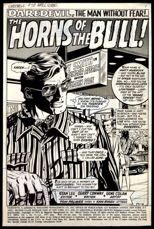 Gene Colan, Daredevil 78# Splash page - Comic Strip