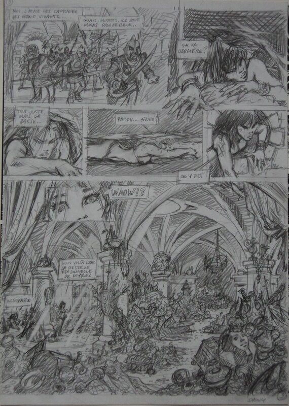 Dany, Les guerrières de Troy - L'or des profondeurs - dessin préparatoire - Original art