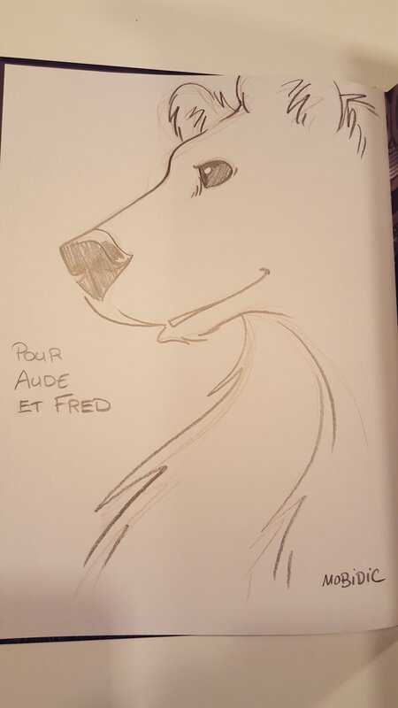 Dédicace de Mobidic dans le Roi Ours - Sketch