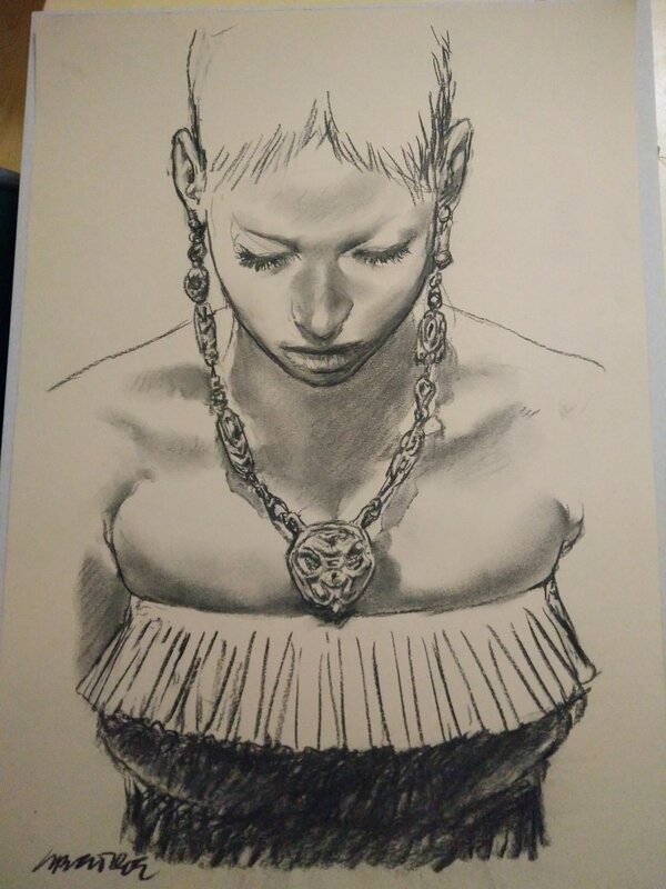 Le collier by Liberatore - Original Illustration