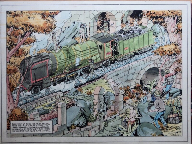 Locomotive par J. Vanal - Planche originale
