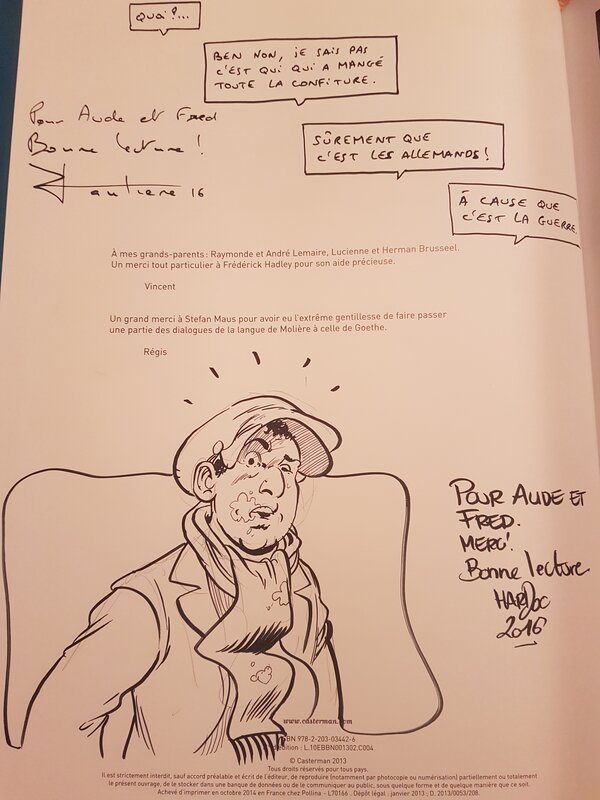 Dédicace de Hardoc dans la guerre des lulus tome 1 - Sketch