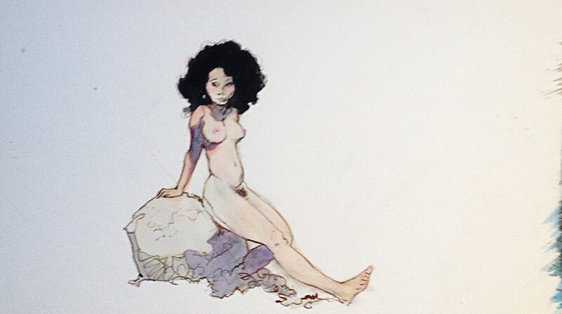 Cave woman par Frank Frazetta - Illustration originale