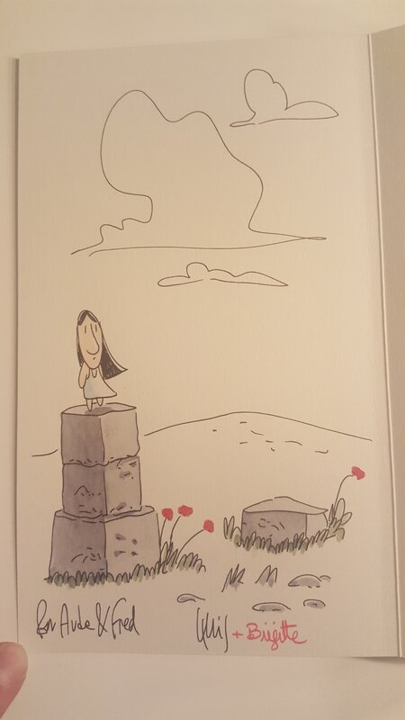 Lewis Trondheim, Brigitte Findakly, Dédicace de Trondheim dans Coquelicots d'Irak - Sketch