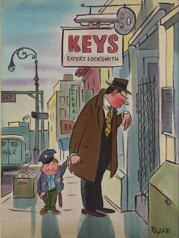 Keys by Bud Blake - Original Illustration