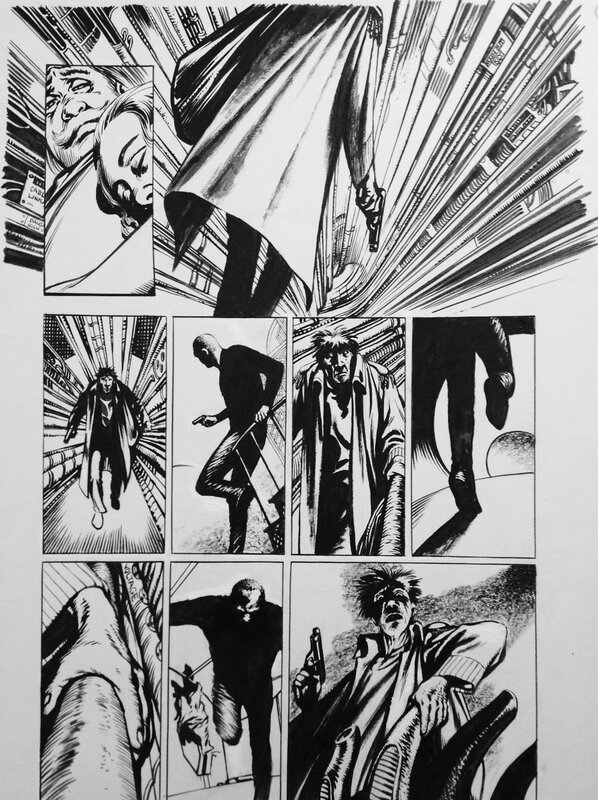 David Lloyd, Aliens Glass Corridor pg19 - Original art