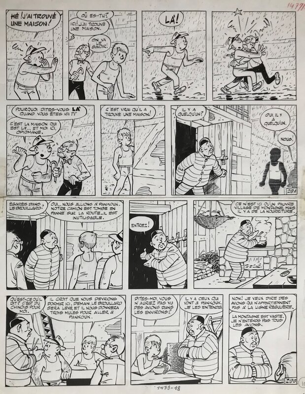 Maurice Tillieux, Gil Jourdan - Le Chinois à 2 roues - Planche originale