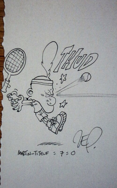 Zep, Titeuf joue au tennis - Dédicace