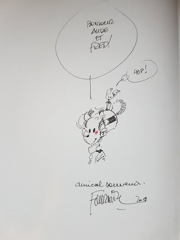 Dédicace de Fournier dans Les aventures de Spirou et Fantasio tome 27 - Sketch
