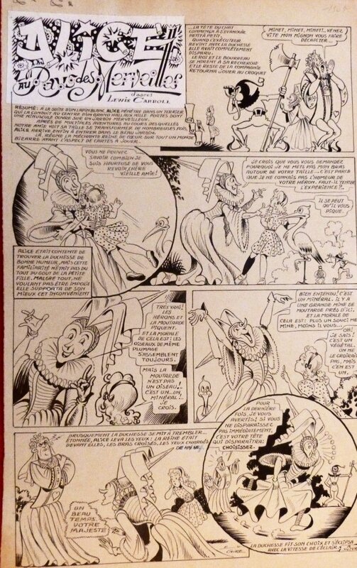 Eugène Gire, Alice AUX PAYS DES MERVEILLES - Planche originale