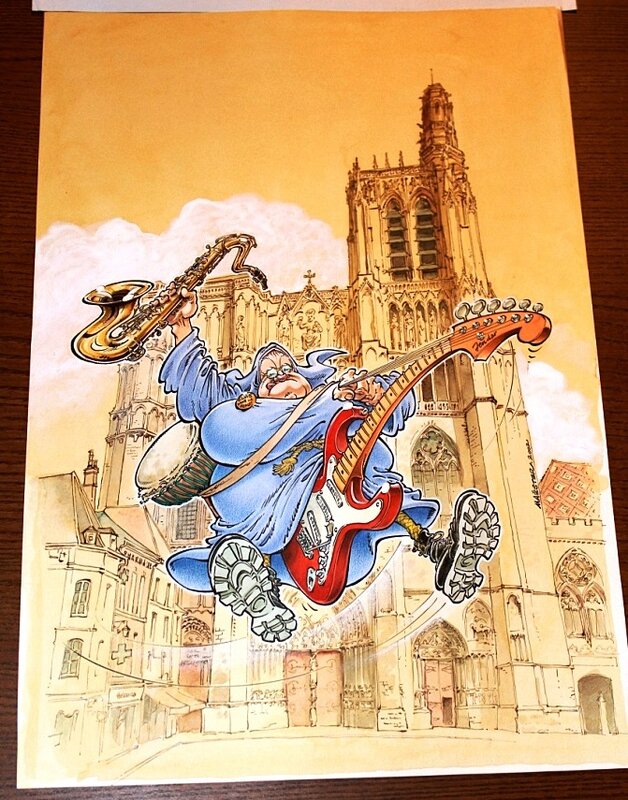 Maëster, Affiche du festival de musique et BD de Sens - Original Illustration