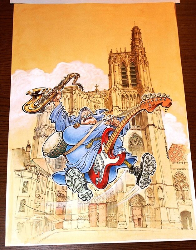 Maëster, Affiche du festival de musique et BD de Sens - Illustration originale