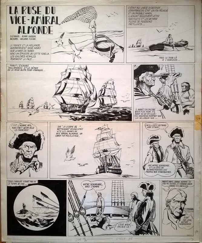 La ruse du vice–amiral Almonde / Roland Fleuri - Planche originale