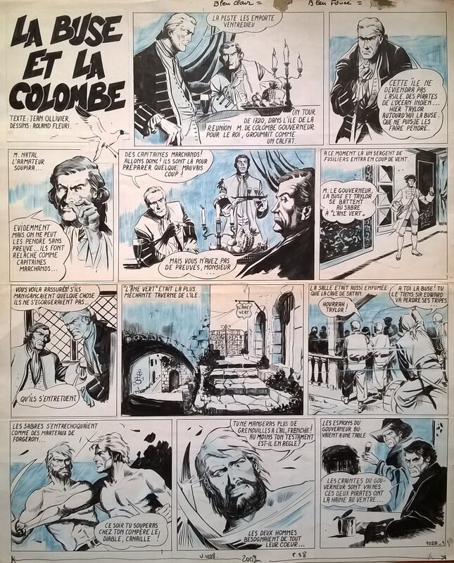 Roland Fleuri, Jean Ollivier, La buse et la colombe - Planche originale