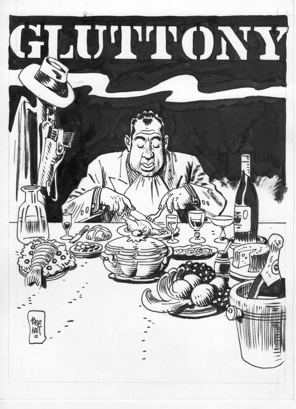 Torpedo Gluttony by Jordi Bernet - Original Illustration
