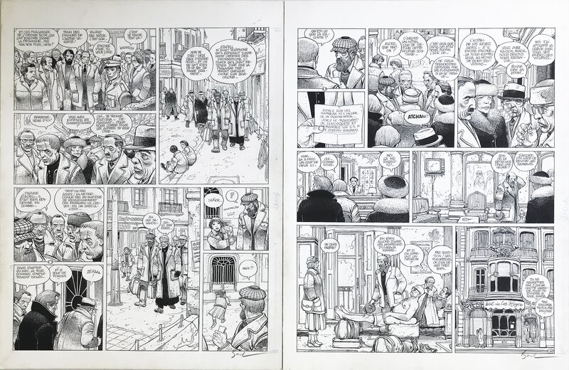 Enki Bilal, Les Phalanges de l'ordre noir , diptyque planches 23 et 24 - Comic Strip