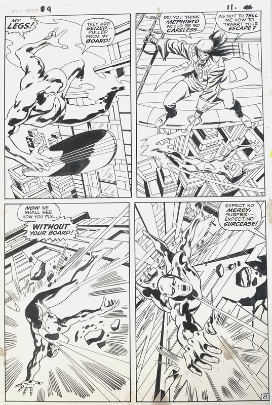 John Buscema, Dan Adkins, Stan Lee, Silver Surfer Vs the Flying Dutchman aka Ghost - Comic Strip