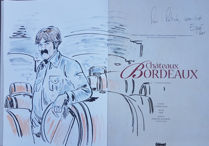 Espé, Dédicace dans la bd Chateaux Bordeaux l'oenologue tome 2 - Sketch