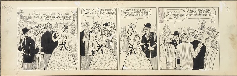 Frank King, GASOLINE ALLEY - Un strip de 1955 - Planche originale