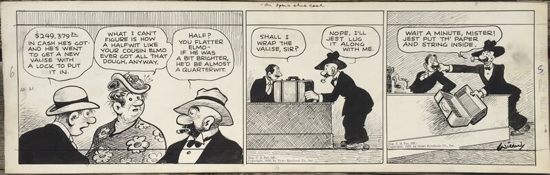 Frank Willard, MOON MULLINS - Un strip de 1939 - Planche originale