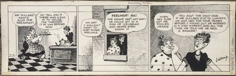 Frank Willard, MOON MULLINS - Un strip de 1939 - Planche originale