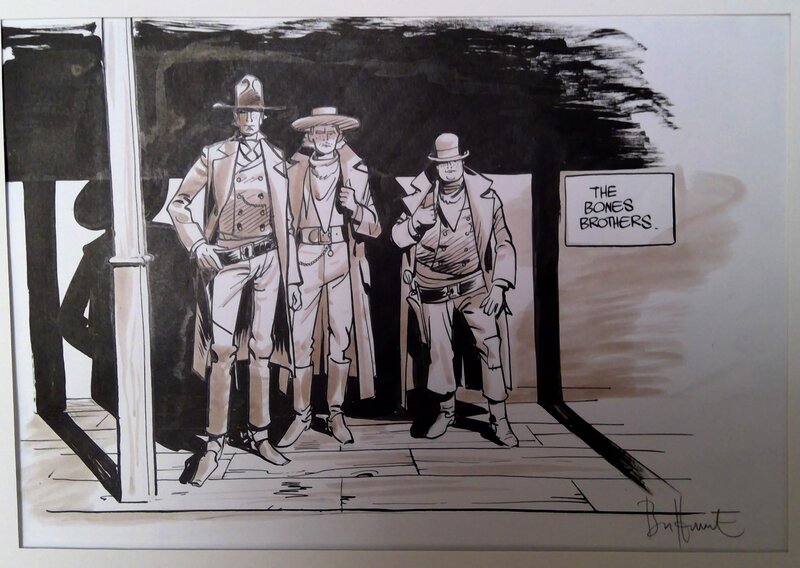 Matthieu Bonhomme, Etude personnages Lucky Luke vu par... - Œuvre originale