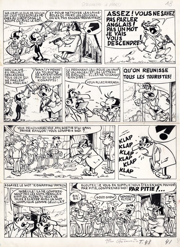 Dino Attanasio, Planche originale Spaghetti - Comic Strip