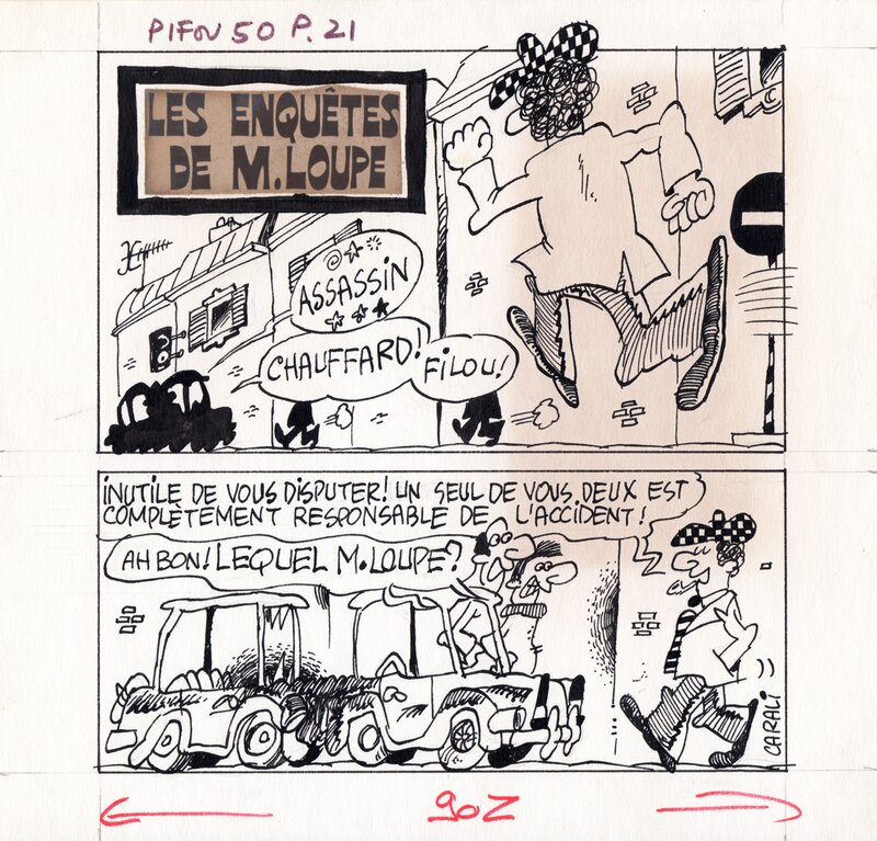Paul Carali, Planche originale de Monsieur Loupe - Comic Strip