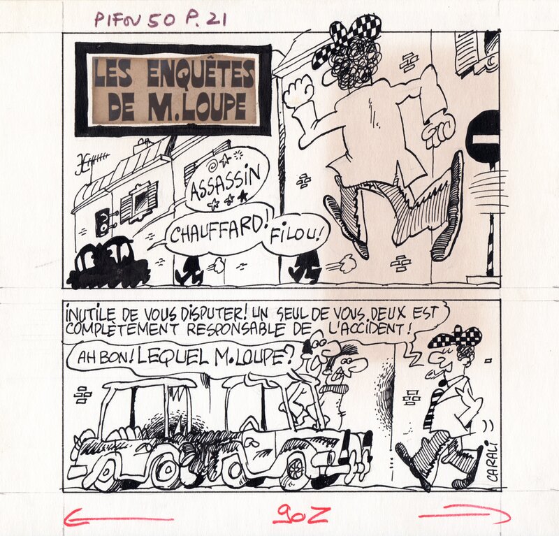 Paul Carali, Planche originale de Monsieur Loupe - Planche originale