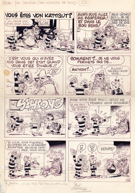 Paul Deliège, Planche originale Bobo - Comic Strip