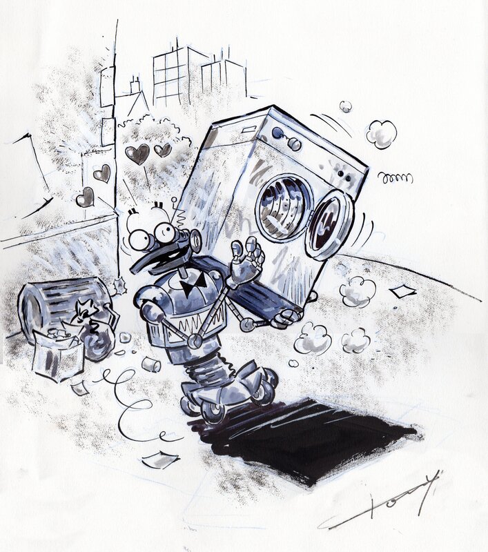 Robert le Robot par Tony Fernandez - Planche originale