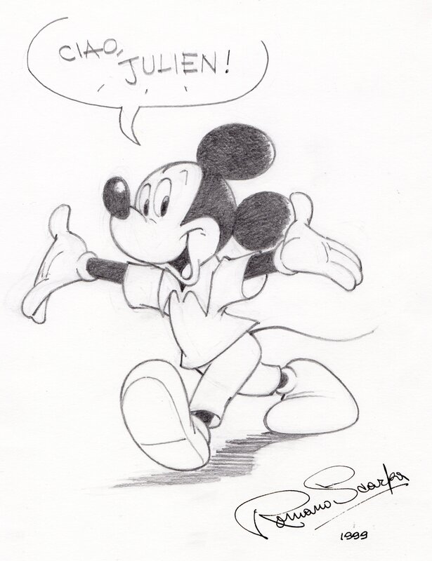 Mickey par Romano Scarpa - Dédicace